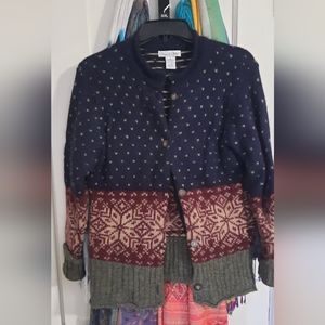 100% wool cardigan sweater